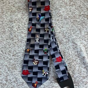 Gray Looney Toons Cartoon Character Necktie